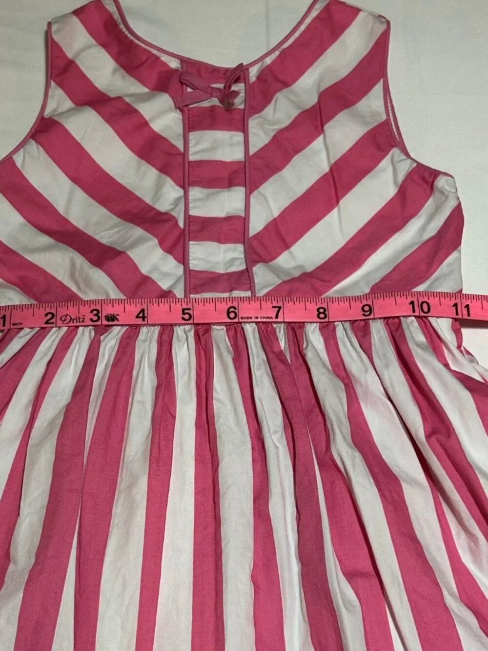 Gymboree Girls Size 5T Pink White Striped Sleeveless Lined Sundress Party
